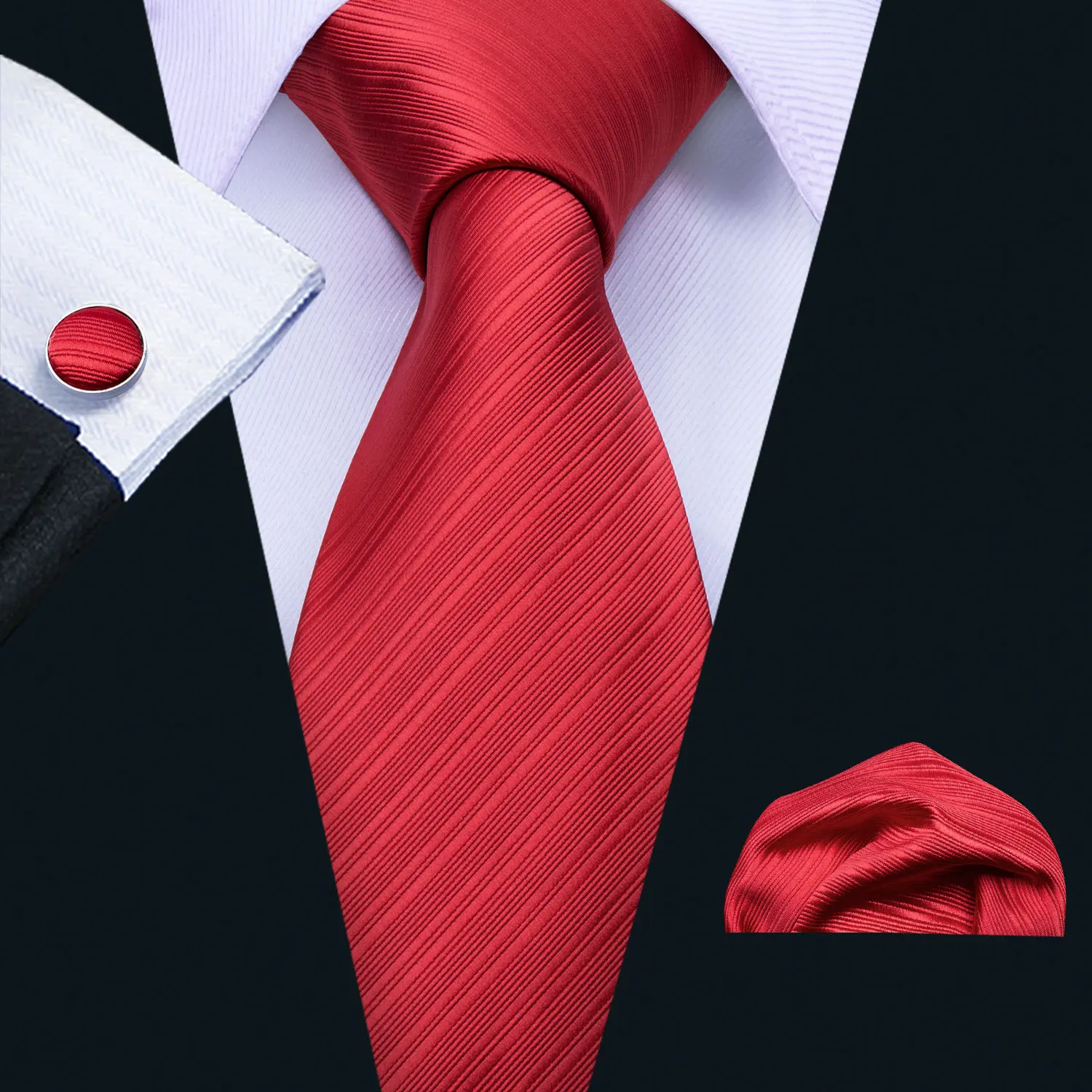 Comprar Barry.Wang Corbatas rojas para hombre, corbata de seda a cuadros  con rayas de cachemira, gemelos y pañuelo, clip de corbata dorado para  negocios de bodas