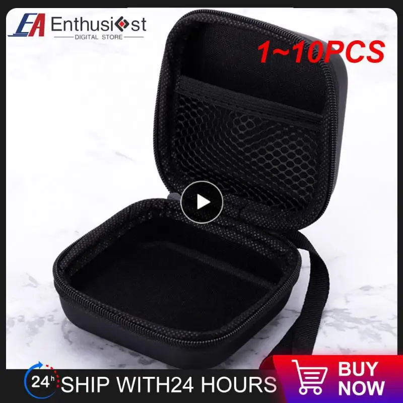

Новинка, Жесткий мини-держатель для наушников на молнии, портативный футляр для наушников, футляр для хранения наушников, защитный USB-кабель, 1 ~ 10 шт.