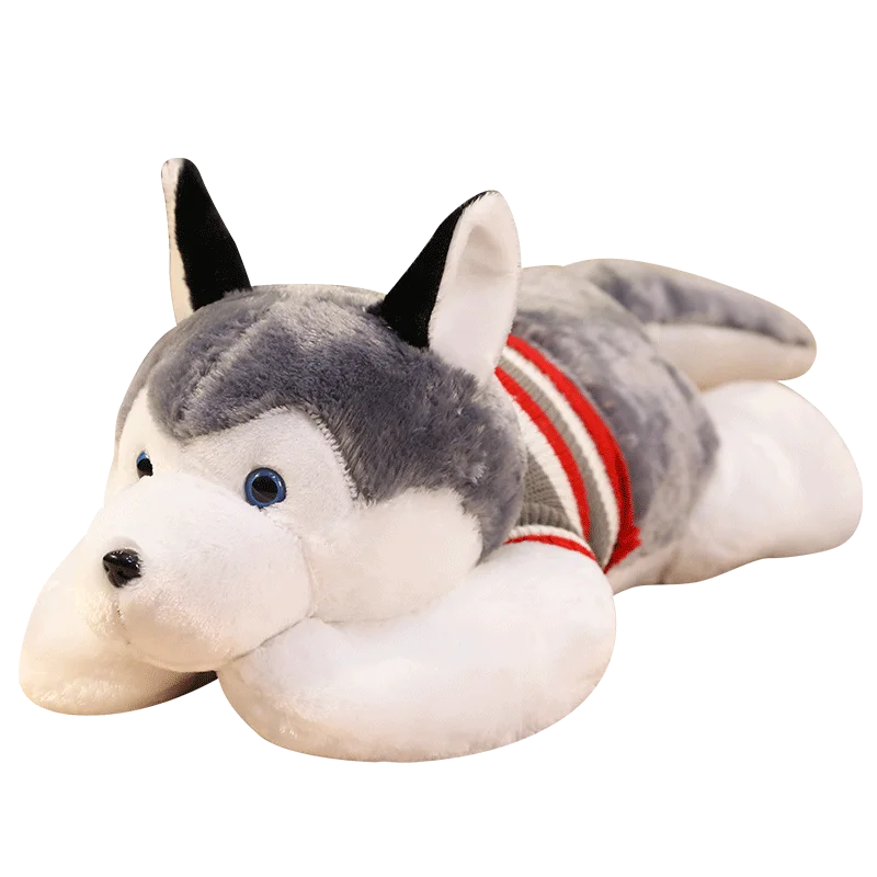 thumbnail image 1 of Juguete de Peluche de perro gigante Arco Iris Latino 120cm Husky Cojín para decoración del hogar, 1 of 5