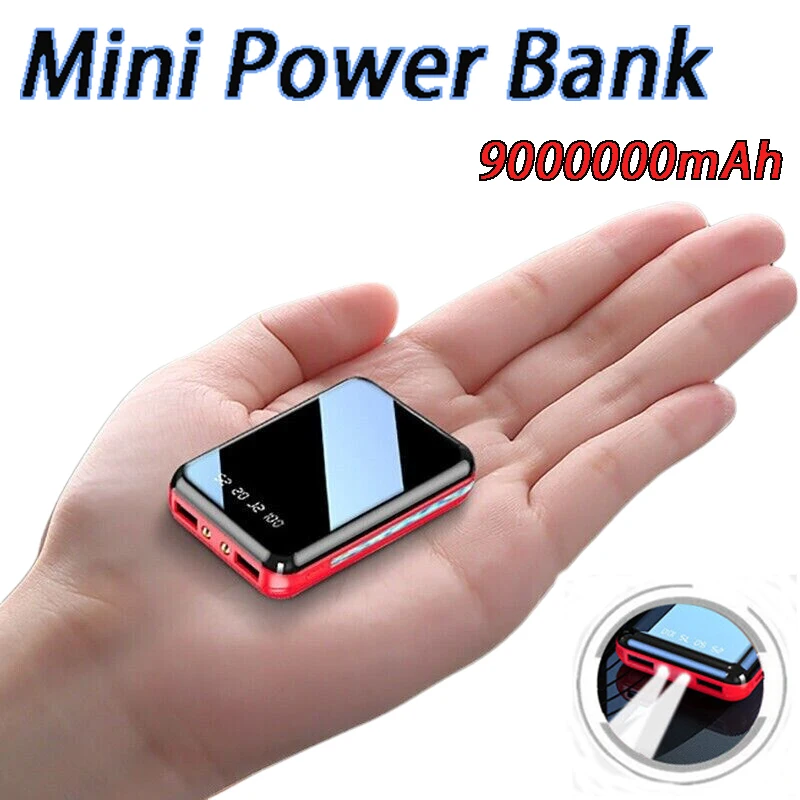 2023 NEW portable outdoors 9000000mAh Mini Power Bank Portable Fast Charger Battery Pack 2 USB for Mobile Phone