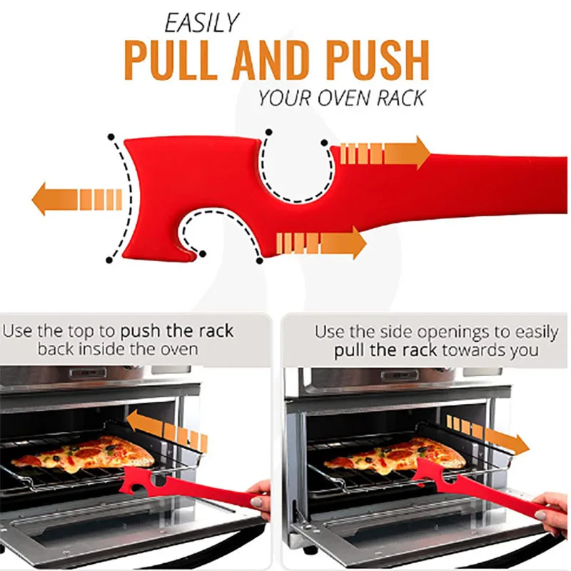 Oven push pull tool oven, baking tray tool, kitchen multifunctional push-pull rod, non scalding hand push-pull tool