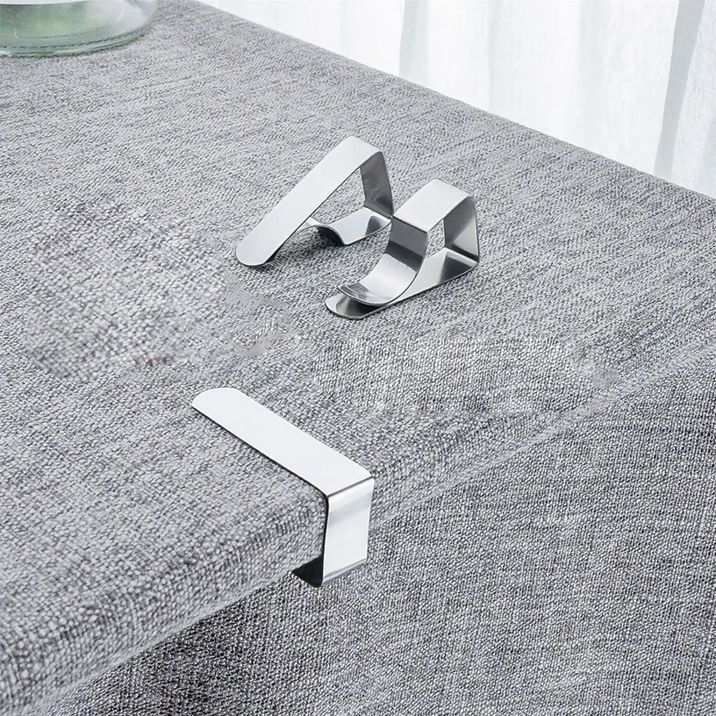 8pcs Tablecloth Clips Stainless Steel Anti-Slip Tablecloth Clamp Mini Adjustable Table Cloth Cover Fix Clips Camping Wedding table cloth clips