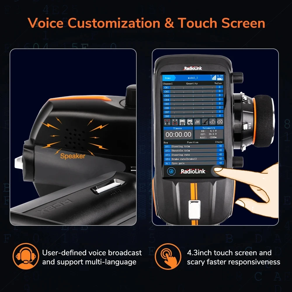 Radiolink RC8X 2.4G 8CH 4.3inch LCD Touch Screen Transmitter
