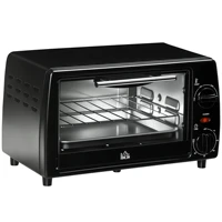 HOMCOM Mini four électrique 10L avec 1 grille et 1 plateau, température réglable de 100°C à 230°C, Minuteur 60 min, 36,5x26x22cm 4