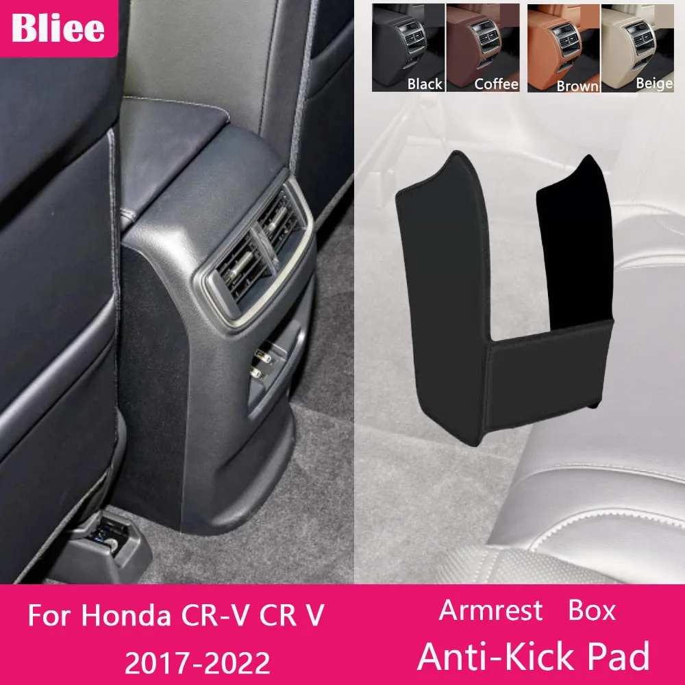 

For Honda CR-V CRV CR V 2017 2018-2022 Rear Armrest Box Anti Kick Pad Microfiber Leather Protection Cover Mat Car Accessories