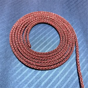 1M 7N 8 Stand Bold 504 Core Single Crystal Copper Cable Diy Earphone Upgrade Cable Audio Cable OD5.3mm Wine red Color Cable