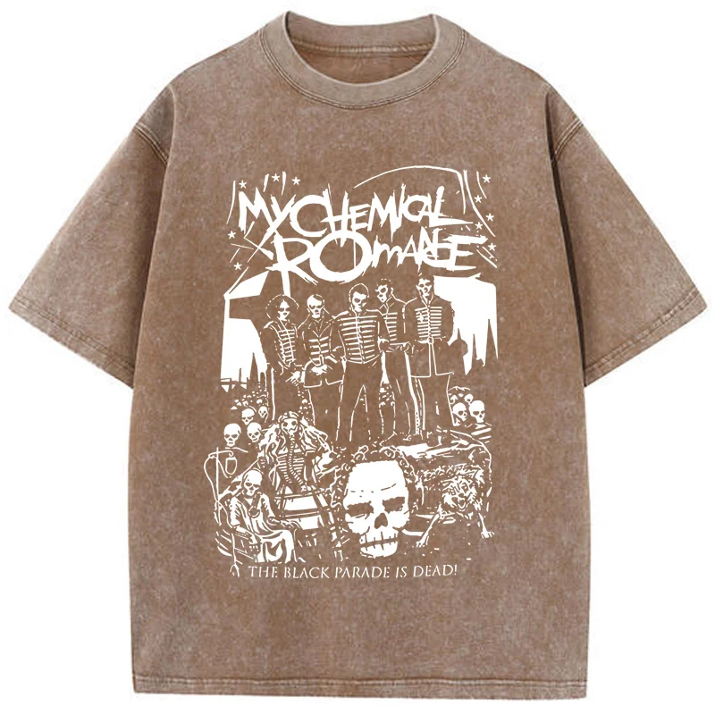 Summer My Chemical Romance Mcr Dead Men's T-Shirt Black Parade Punk Emo Rock Fashion Top Female Oversized T Shirt Clothing 2
