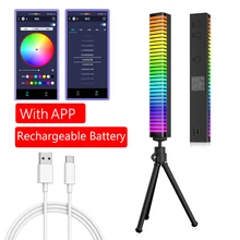 

32 LED Light Bar Voice Control Pickup Rhythm Light Car Voice Control Light RGB Colorful Atmosphere Light Bar Decorative Light
