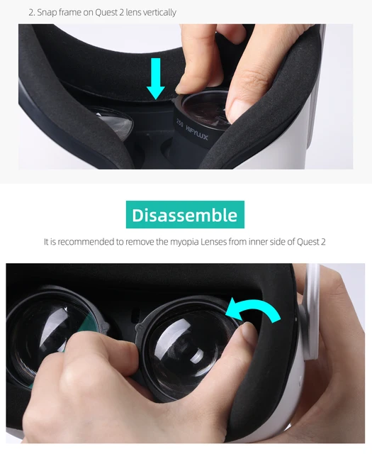 近視レンズインサート,oculus Quest 2樹脂レンズ用デバイス,100