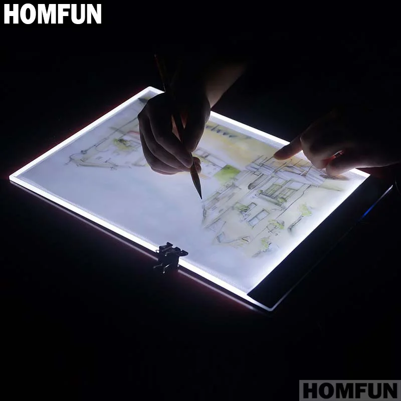 Diamond Painting Accessories HOMFUN Ultrathin 3.5mm A4 LED Light Tablet Pad Apply to EU/UK/AU/US/USB Plug Diamond Embroidery Diamond Painting Cross Stitch