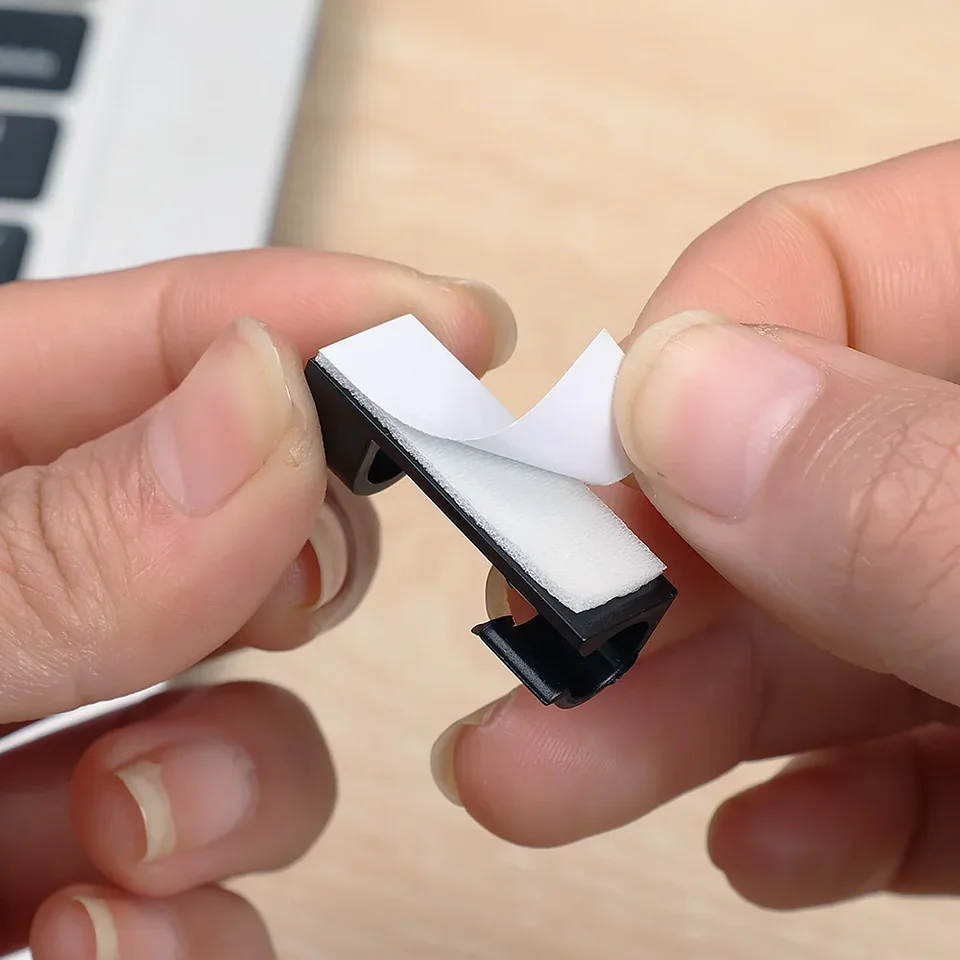 XHF Lot De 60 Clips Adhésifs Blancs De 1,6 Cm Pour Câbles – Agrafes De Câble