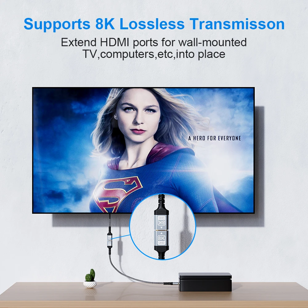 Ultra High-Speed HDMI Extender Cable, Male to Female Adapter, 8K 60Hz, 4K 120Hz, 48Gbps