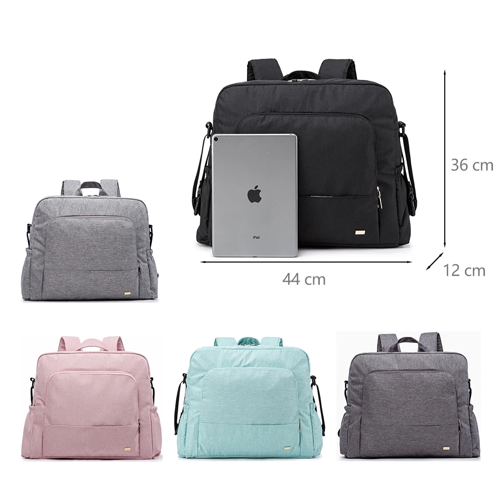 Soboba Solid Diaper Bag Fashion Waterproof Multi-functional Diaper Backpack Nursing Changing Bag for Baby Large Stylish Bag 2