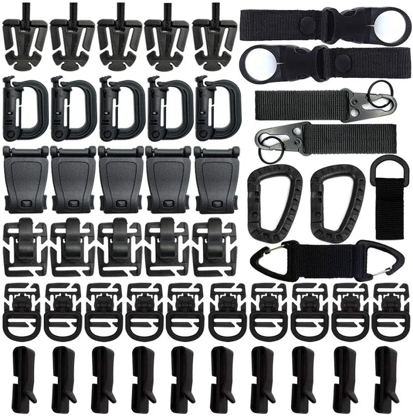 HEBILLA CORREA EDC MOLLE - Cuerda Elástica Con Mosquetón, Para Mochilas, Herramientas, Fijación De Objetos