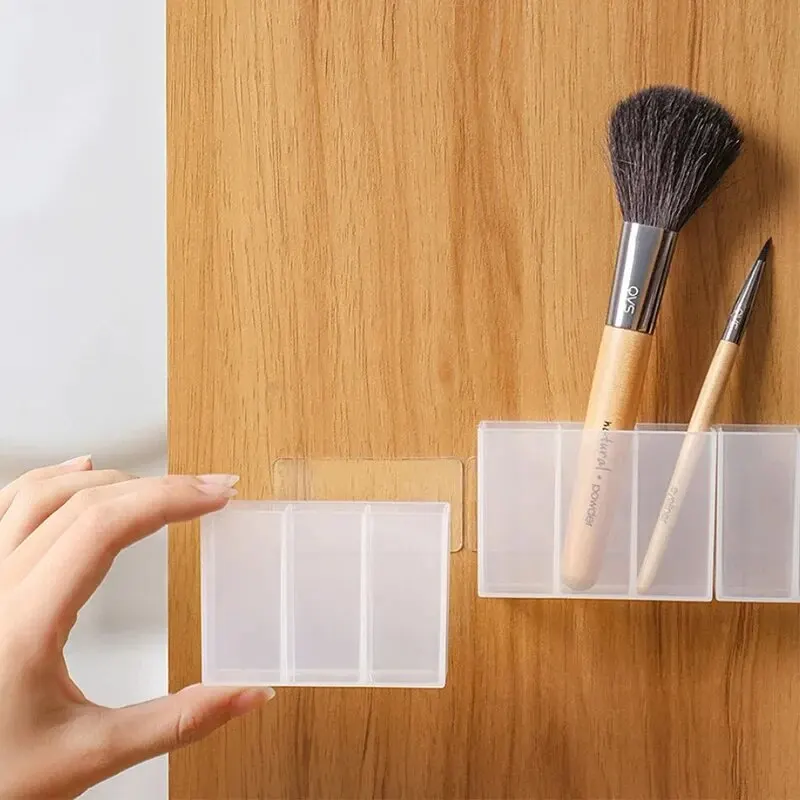 Wall Mounted 3Grids Organizer Cabinet Self-adhesive Small Objects Makeup Storage Box Holder