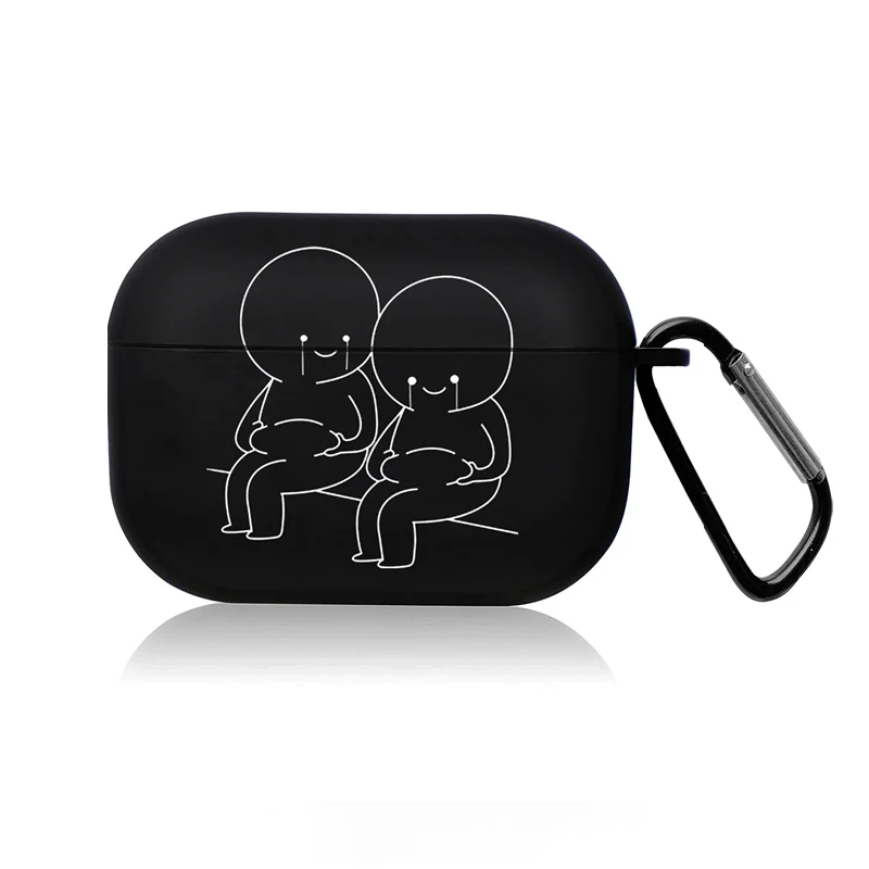 Creative Line Cute Black Earphone Case Image 3