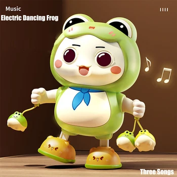 Electronic Pets Dancing Toy With Swing Light Music Cute Frog Cartoon Animal Baby Learning To Crawl Toys For Kids Gift 1