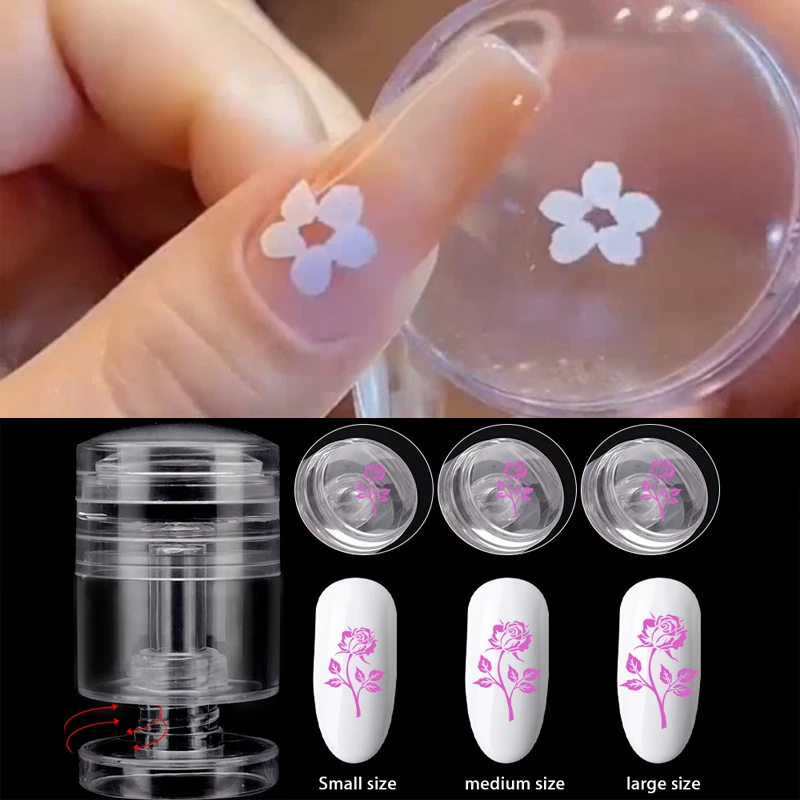 

Transparent Silicone Nail Art Stamping Kit French Design for Rotatable Manicure Stamp Polish Seal Two Side Stamper Scraper Tool