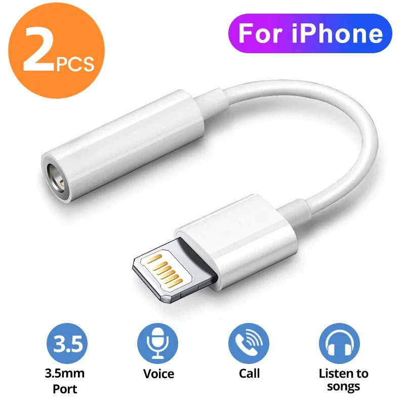 Lighting Headphone Adapter For IPhone16 15 14 Pro Max 13 12Mini SE XS XR X 8 7 + IOS To 3.5 Mm Jack AUX Audio Cable