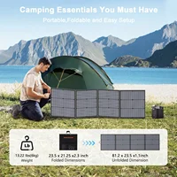 MHPOWOS Panneau Solaire Pliable 220W 40V Kit de Chargeur Solaire Étanche pour Station d'Alimentation et Camping 4