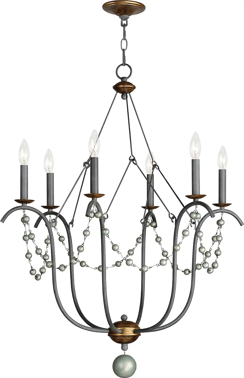 

Maxim 20486GN Formosa Chandelier, 6-Light 360 Total Watts, Golden Noir chandelier for living room