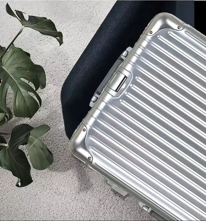 

100% aluminum-magnesium alloy suitcase, silent spinner trolley suitcase, women's carry-on suitcase, travel hard case