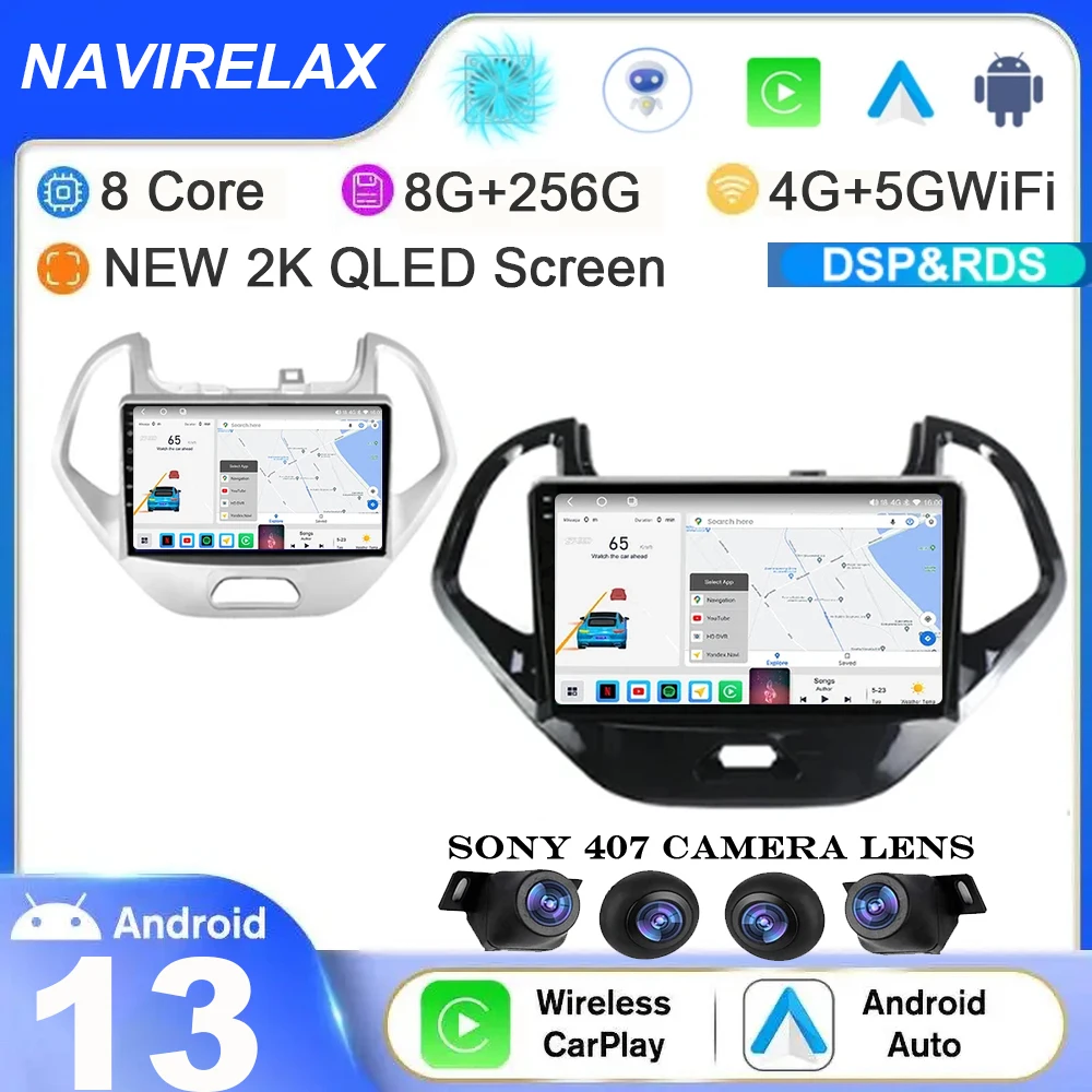 

Автомобильная Мультимедийная система для Ford FIGO KA, стерео-система на Android 13, с видеоплеером, GPS, Wi-Fi, для Ford FIGO KA 2015-2020