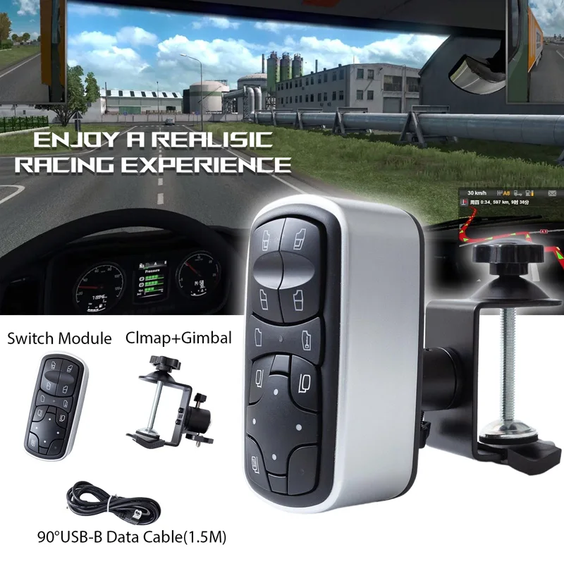 Pc USBガラスリッターボタンボックス、ets2 omsi2、logitech g29、g27