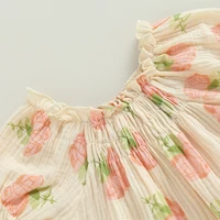 2023-05-18 Lioraitiin 0-24M Infant Baby Girls Bodysuit Flower Print Short Puff Sleeve Newborn Jumpsuits 2 Styles Summer Clothes 5