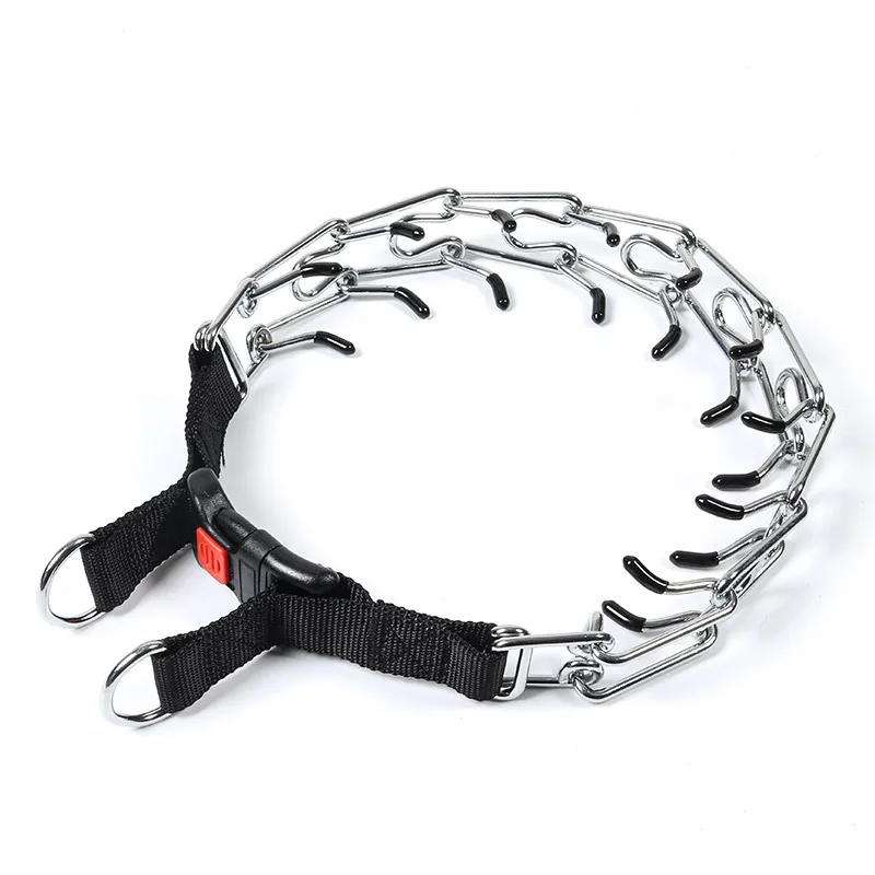 Pet Dog Training Collar Stimulating Training Detachable Stainless Steel Metal Collar with Rubber Tips and Quick Release Buckle