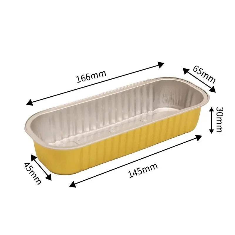 Long Gold Foil Thickened Disposable Pans Aluminum Foil Air Fryer Baking Tray Tin Foil Pans Box Grilling Tray Kitchen Accessories