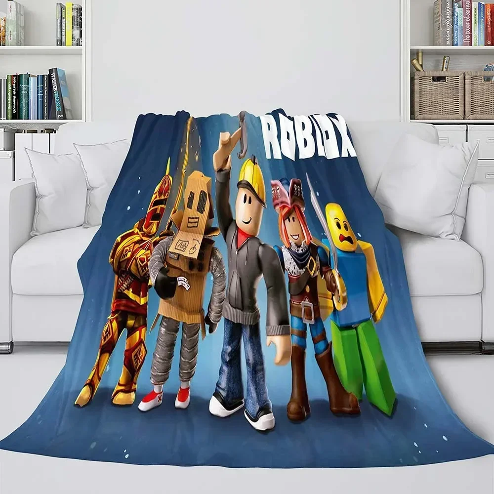 ROBLOX Flannel Blanket Thickened Cover Soft Warm Skin-friendly Blanket  Family Sofa Blanket Two-dimensional furniture products - AliExpress