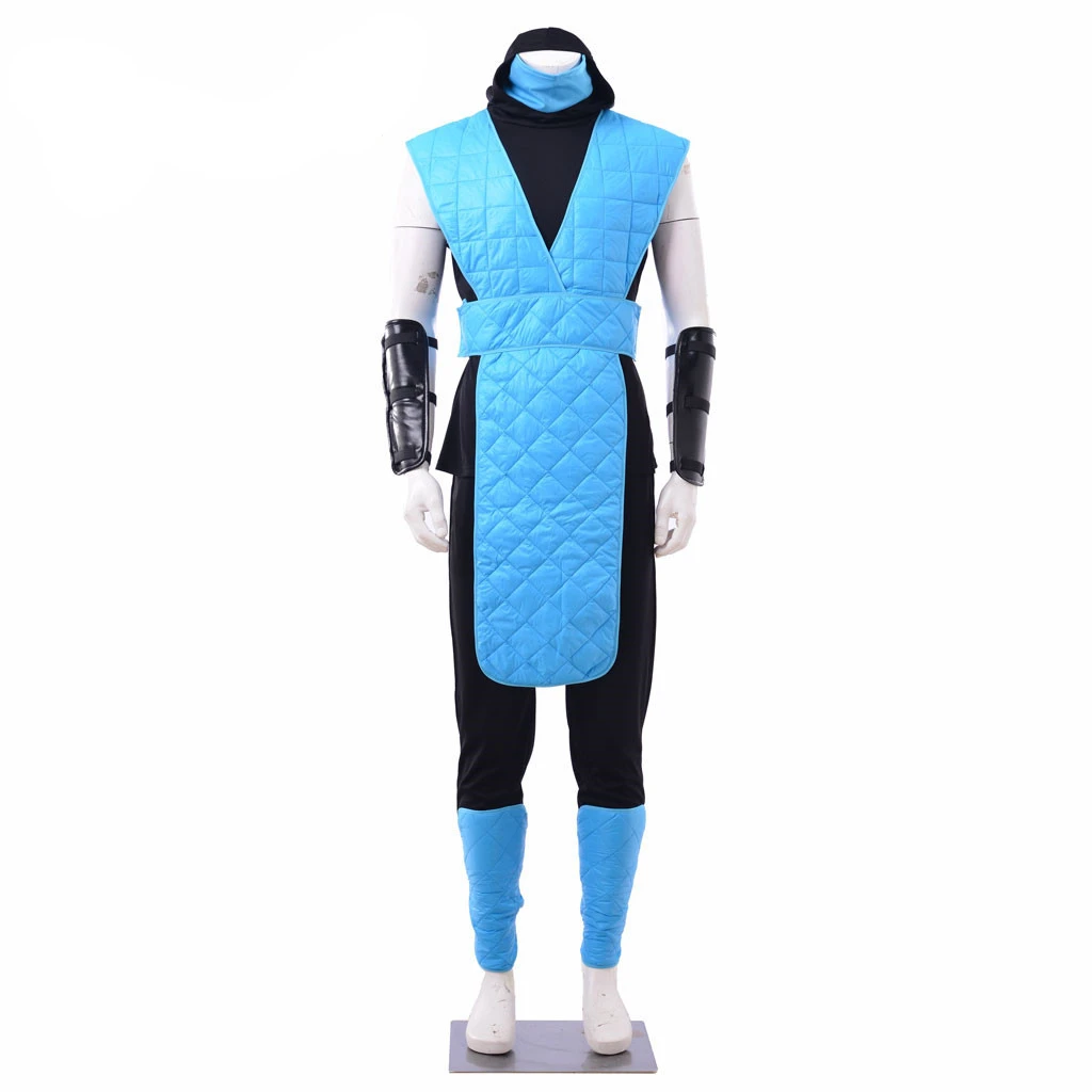 

Костюм для косплея для мужчин, костюм для косплея Mortal Kombat Sub-Zero, голубой костюм с лицом, униформа Shotokan Ninja, цвет голубой
