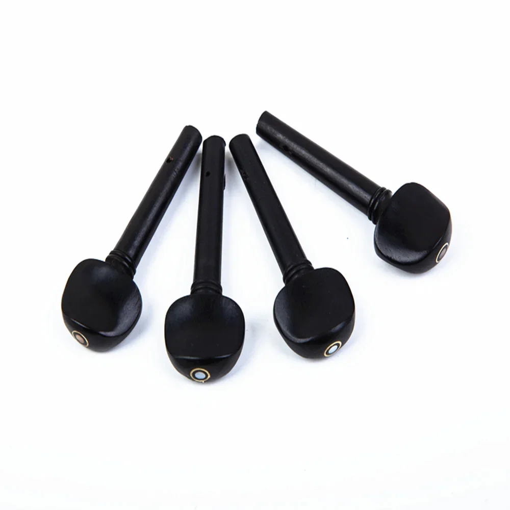 Premium Ebony Violin Tuning Pegs Set - Replacement Stringed Instrument Accessories (4 Pieces)