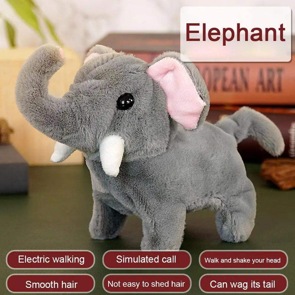 Electric Plush Toy Cute Animal Alpaca Elephant Can Walk And Bark Stuffed Dolls Speaking Cartoon Toysa As Gift For Kid Childrens
