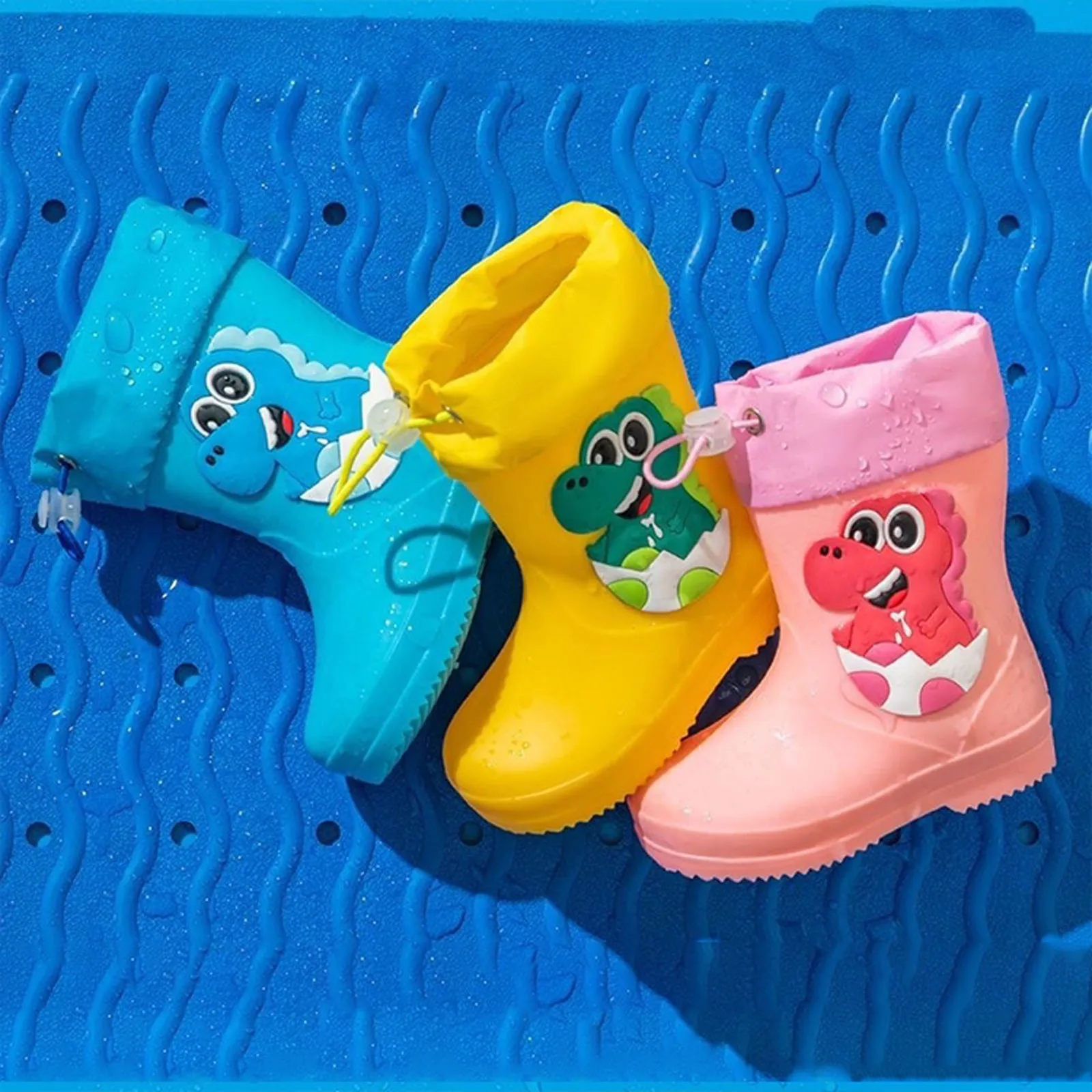 

Baby Rain Boot Cartoon Children Rain Gear Outdoor Waterproof Anti-slippery Dinosaur Baby Boy Rain Shoe Резиновые Сапоги Детские