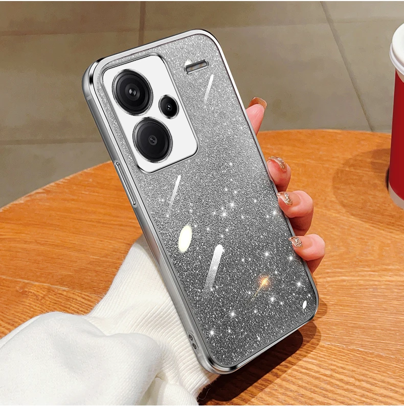Capa de telemóvel com glitter gradiente para xiaomi redmi e mi_voghion.com
