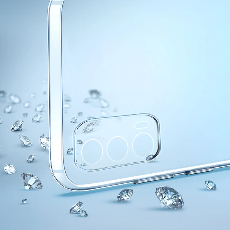 Clear  Capa Soft Silicone Lens Protection Case with Back Cover Coque
