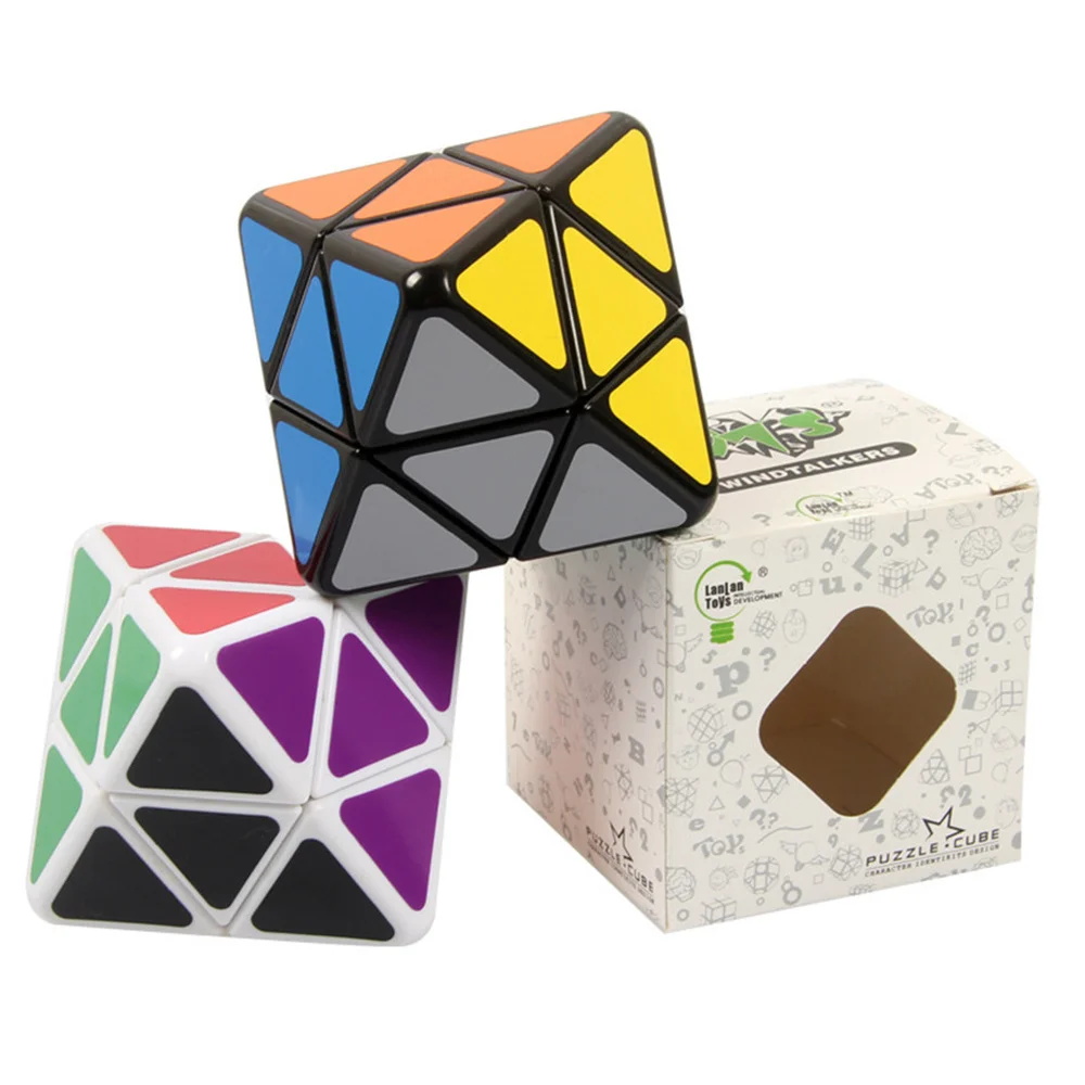 

Lanlan Four-Axis Octahedron Black/White Cubo Magico Twist Puzzle Gift Idea 4 Axis Octahedron Magic Cube Cubo Magico Gift