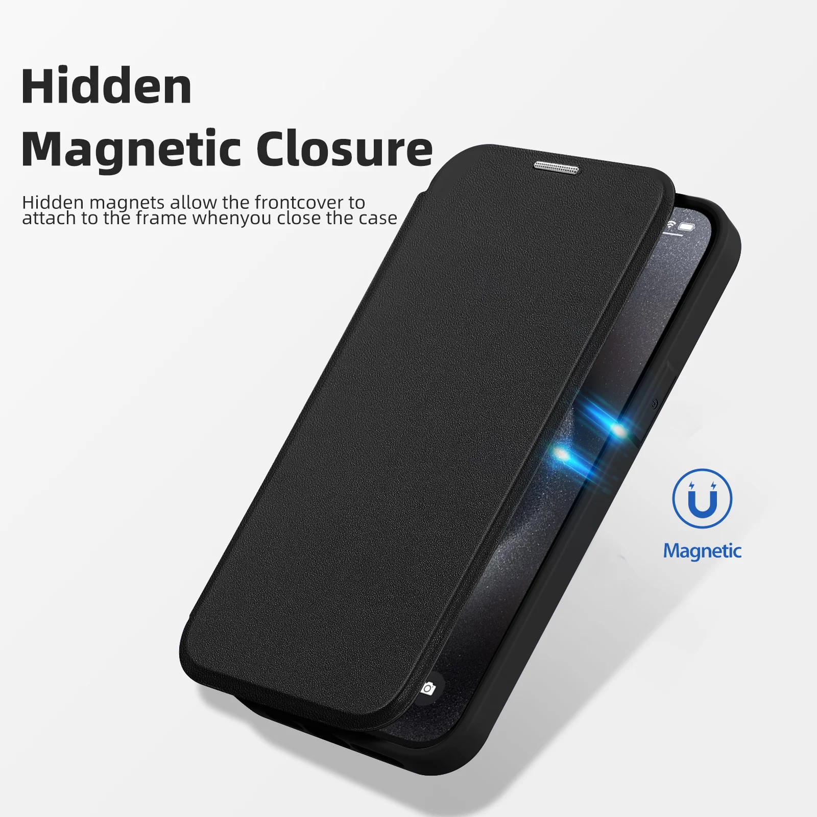 

Fashionable Business Magnetic Leather Protective Case Suitable For IPhone 15 Pro Max Plus Anti Drop And Dustproof Phone Cover