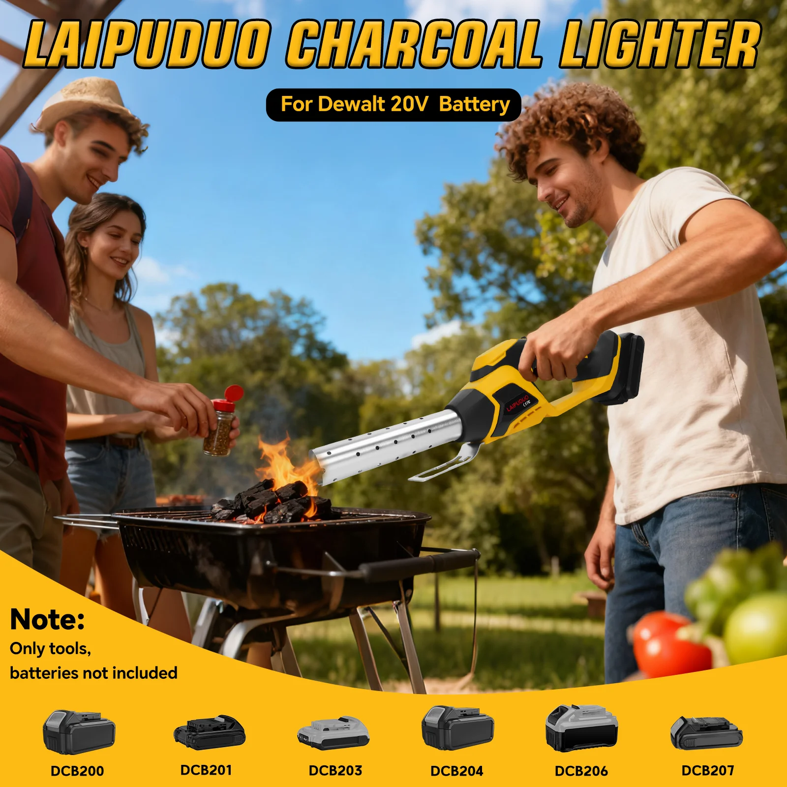 400W Cordless Fire Starter Charcoal Starter BBQ Tool Chemical Free Heated Air wi