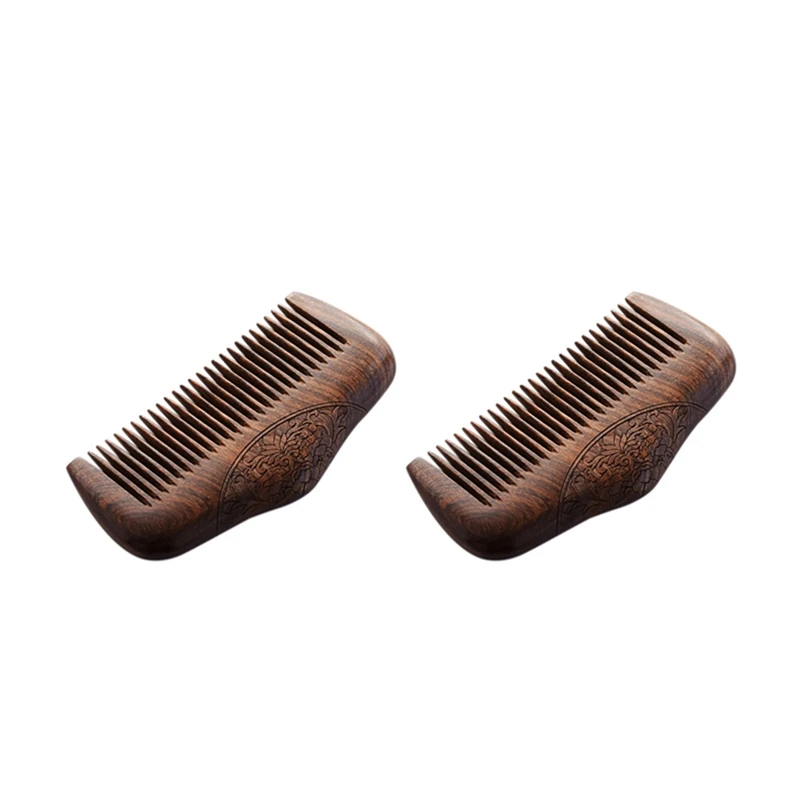 

2X Pocket Comb Sandalwood Green Natural Super Narrow Dent Wood Combs Static Lice Beard Comb Hairstyle Sandalwood Comb
