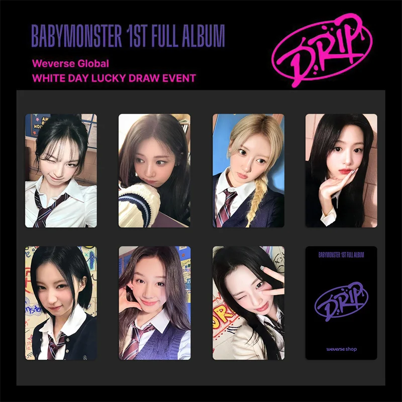7pcs/set BABYMONSTER Album LOMO Card DRIP Weverse High Color HD