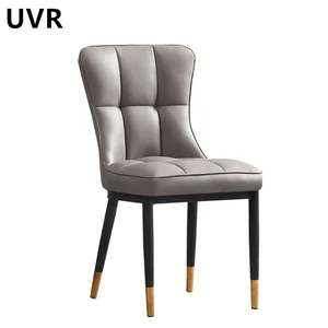 UVR Light Luxury Dining Chair Cafe Sales Office Restaurant Backrest Upholstered Chairs Iron Hotel Chairs Restaurant Chairs