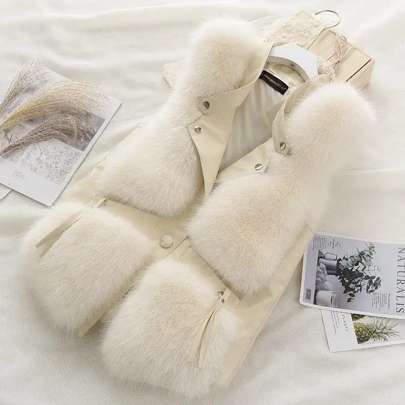 عالية الجودة تقليد الثعلب الفراء سترة سترة المرأة...