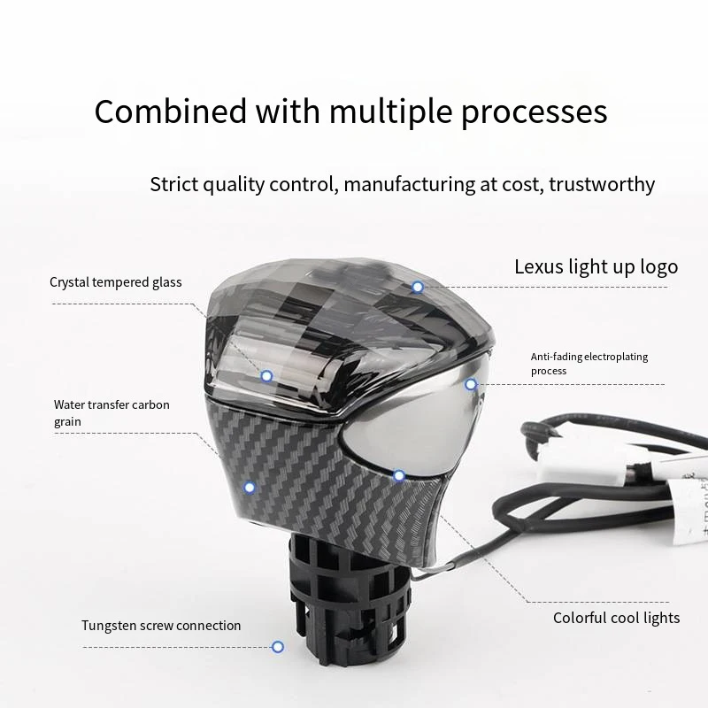 Crystal shift knob is suitable for Lexus ES UX 570 seven color luminous gear hea