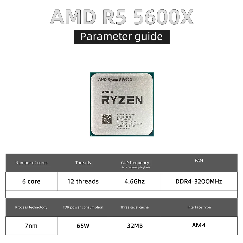 CPU AMD RYZEN 5 5600X AM4