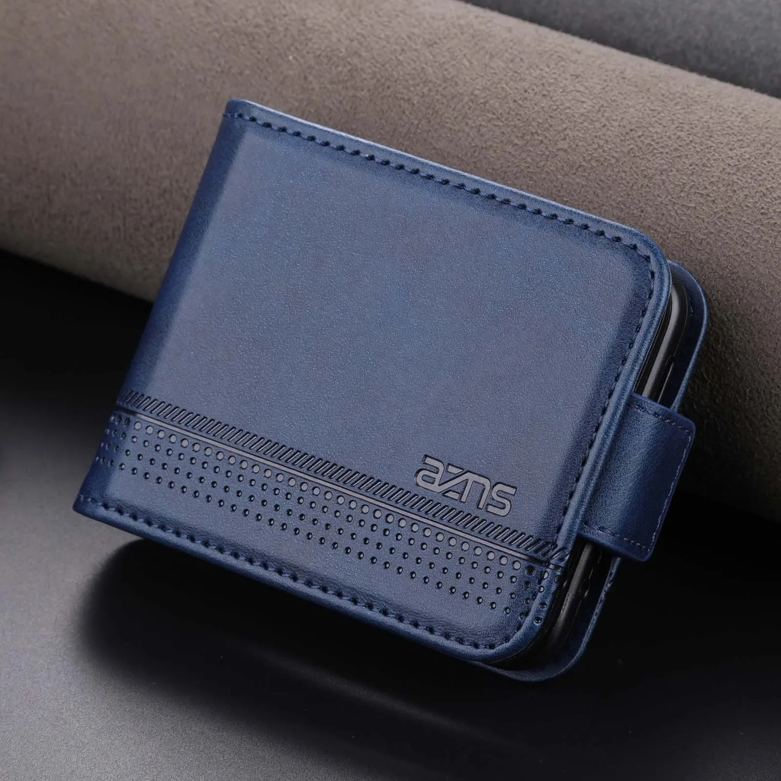 Leather Wallet Phone Case with Card Holder & Kickstand - Shockproof Back Cover