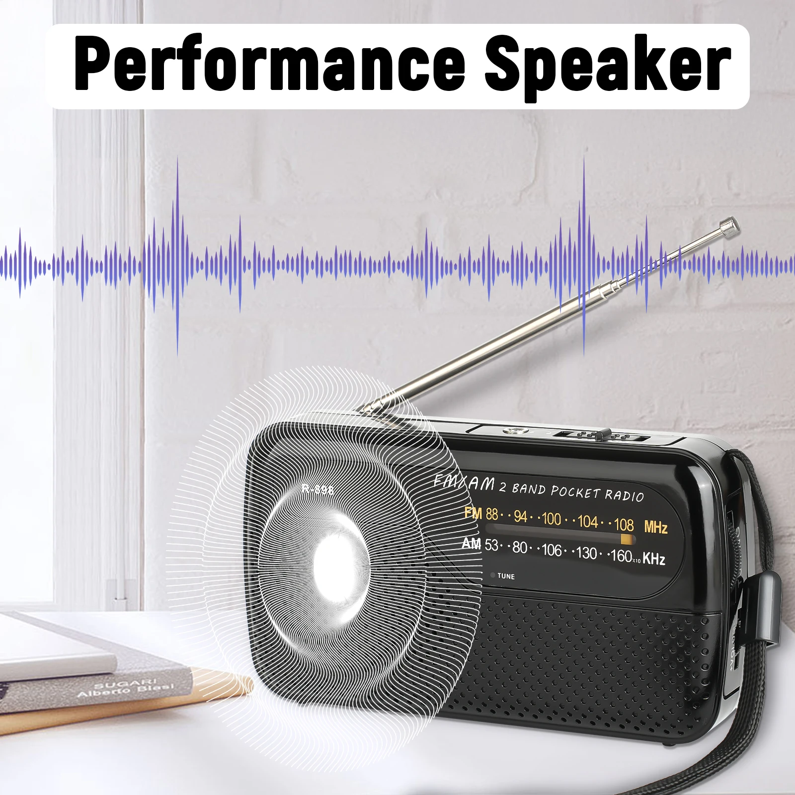 Description Picture 4 of itemPortable AM/FM Radio, Battery-Powered Pocket Radio with Headphone Jack, Perfect for Jogging, Walking, and Gift-Giving