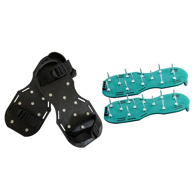 Garden Lawn Aerator Shoes Lawn Aerator Shoe Pair Spikes Adjustable Belt Yard Tools
